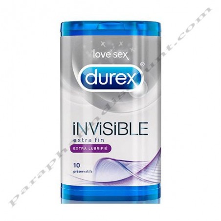 Durex Invisible Extra Fin Extra Lubrifié 10 Préservatifs - Durex